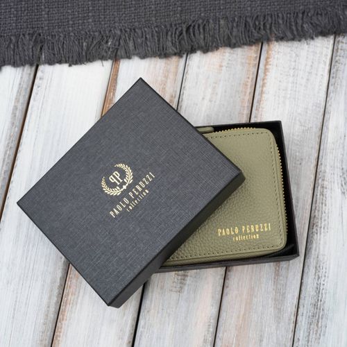 portfel damski skórzany mały zielony w orientacji poziomej na Arena.pl