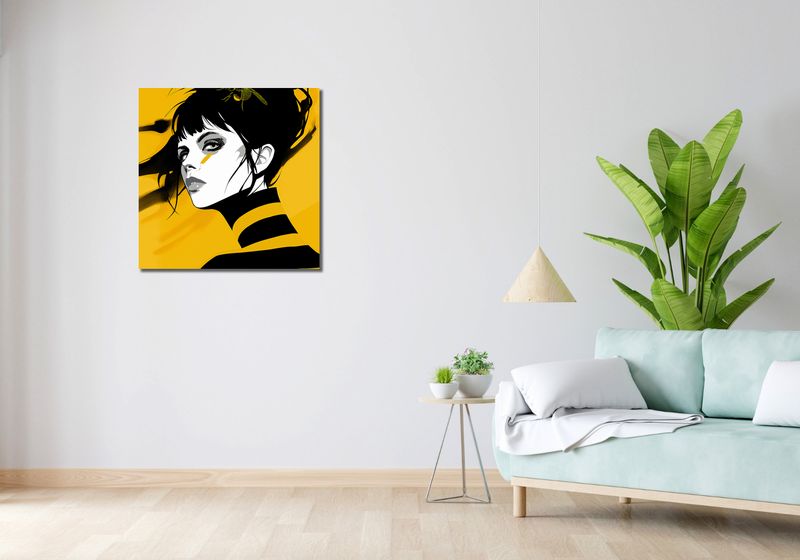 Obraz 70x70cm Żółty Wdzięk zdjęcie 2
