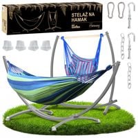 Stelaż na hamak szary 2w1 + hamak + krzesło brazylijskie
