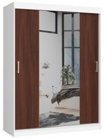SZAFA PRZESUWNA 150 cm CLP Z LUSTREM BIAŁA / WENGE