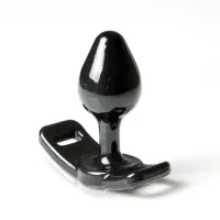 perfect fit strap-on plug small black - anatomiczny model z mocowaniem