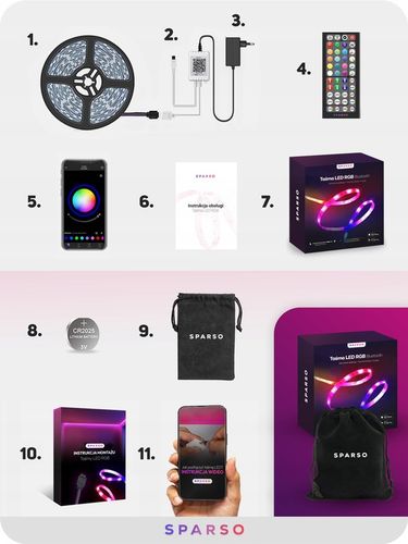 TAŚMA LED RGB 5M LEDY 230V 12V z PILOTEM Bardzo mocna ZESTAW + na Arena.pl