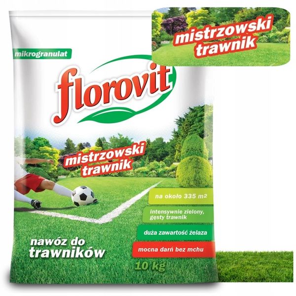 NAWÓZ DO TRAWY FLOROVIT MISTRZOWSKI TRAWNIK do trawy z mchem 10kg zdjęcie 7