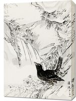 Obraz 50x70cm Eastern Rook, Kashu Japoński Vintage do Salonu
