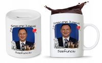 Zestaw Andrzej Duda Pis Prezent Kubek + Skarbonka Z Nadrukiem Ze Zdjęciem