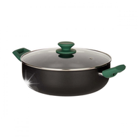 GARNEK ALUMINIOWY z pokrywką kuchenny czarny Ø28cm