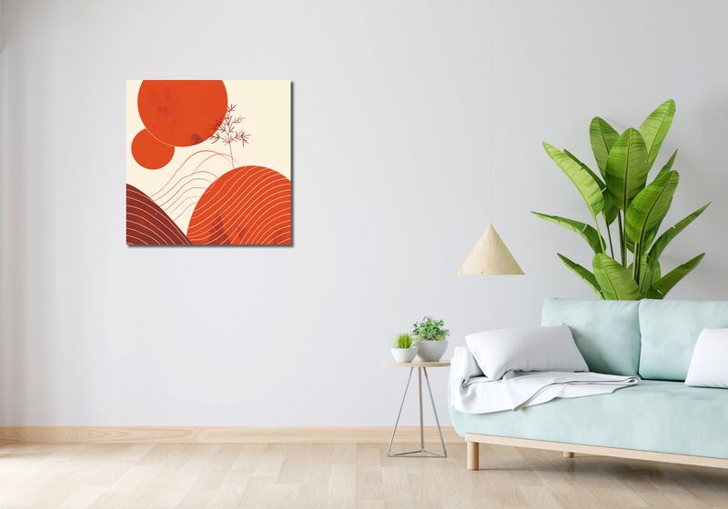 Obraz 70x70cm Ciepło Czerwieni zdjęcie 2