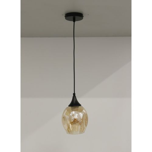 Aspa lampa wisząca czarny 1x40W E27 klosz brązowy na Arena.pl
