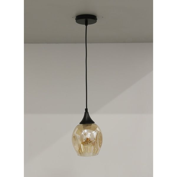 Aspa lampa wisząca czarny 1x40W E27 klosz brązowy zdjęcie 2