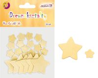 drewniane gwiazdki mix rozmiarów op. 24szt CDX-6242