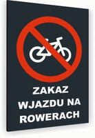 Tabliczka znak informacyjny 40x30 Antracyt ZAKAZ WJAZDU ROWERAMI Dibond