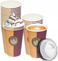 Kubeczki papierowe do kawy + wieczka jednorazowe 400ml napoje zimne gorące