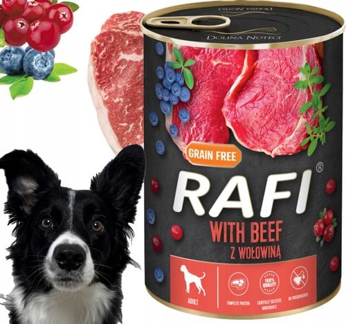 karma mokra dla psów rafi z wołowiną, borówką i żurawiną 400g - 12 szt. na Arena.pl