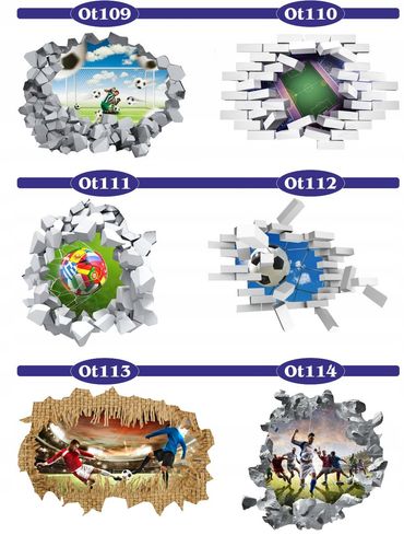Naklejka samoprzylepna piłka nożna piłkarska 3D na Arena.pl