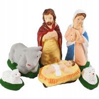 SZOPKA BOŻONARODZENIOWA FIGURKI GIPSOWE ZE ZWIĘRZEĄTAMI MALOWANA