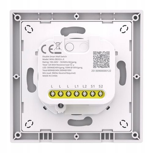 SONOFF MINI-ZB2GSL-E Dwukanałowy Przełącznik Ścienny ZigBee Bez Neutralnego na Arena.pl
