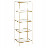 Regał metalowy z półkami GLAMOUR uniwersalny ZŁOTA 124,5 cm na książki