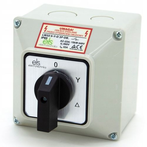 ŁĄCZNIK KRZYWKOWY 32A GWIAZDA TRÓJKĄT W OBUDOWIE na Arena.pl