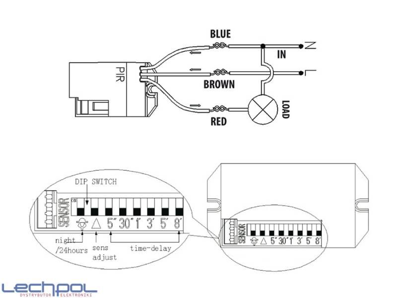 URZ0804 Czujnik ruchu PIR z zewnętrznym sensorem zdjęcie 3