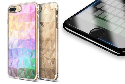ETUI RINGKE GLITTER IPHONE 8/7 PLUS + SZKŁO 3MK FG na Arena.pl