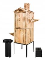 WĘDZARNIA ogrodowa z zewnętrznym paleniskiem opalana cały zestaw 180x60x60