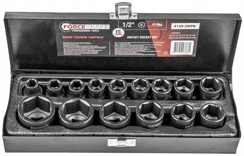 NASADKI UDAROWE ZESTAW NASADEK UDAROWYCH W KASETCE 15 ELEMENTÓW 1/2'' na Arena.pl