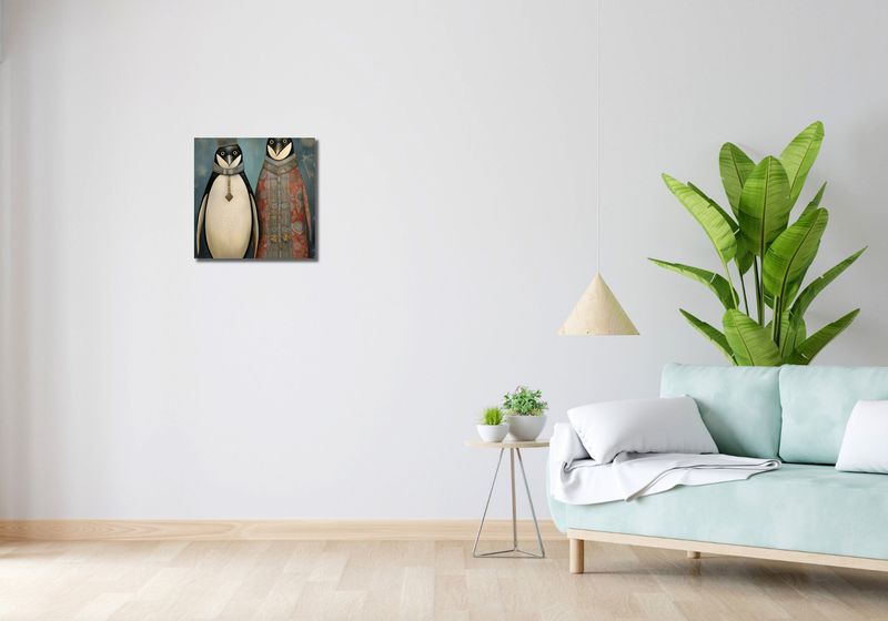 Obraz 40x40cm Królewskie Pingwiny zdjęcie 2