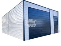 Garaż blaszany 5x7 Brama + drzwi okno Biały spad w tył GP138