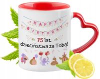 75 Urodziny Czerwony Z Uszkiem W Kształcie Serca Na Prezent