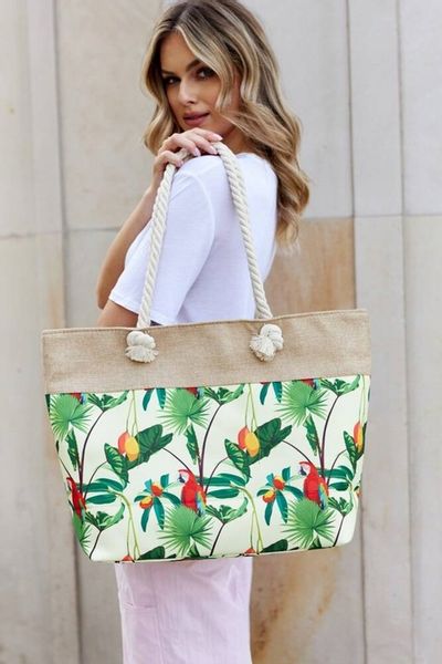 Torba Plażowa Duża Zapinana Na Zamek Torebka Shopper z Podszewką Piknik XXL zdjęcie 2