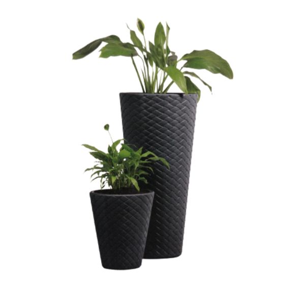 2x Doniczka okragła pleciona Slim DPMT300 + DBMT300 + wkłady zdjęcie 1