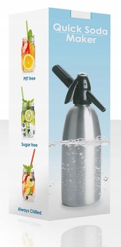 SYFON SATURATOR DO WODY SODOWEJ GAZOWANEJ CO2 STALOWY 1L SREBRNY na Arena.pl