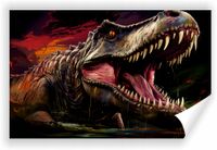Fototapeta PREMIUM STRUKTURA ZMYWALANA Tyrannosaurus rex dinozaur HD