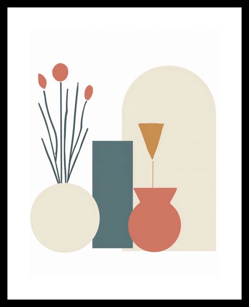 Plakat 50x65cm Kremowe Wazony zdjęcie 3