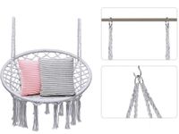 SZARY HAMAK FOTEL WISZĄCY HUŚTAWKA BOCIANIE GNIAZDO HUŚTAWKA BOHO