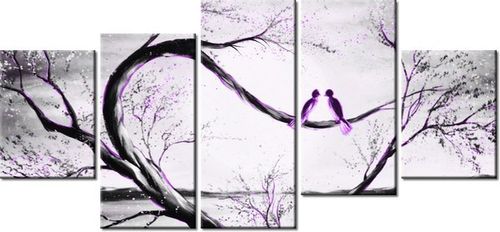 70CM 150CM OBRAZ 5 ELEM W FIOLETOWYM ŚWIETLE KSIĘŻYCA ŚCIENNY na Arena.pl