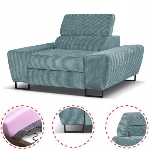 Zestaw mebli wypoczynkowych Savio Sofa 2os fotele j. zieleń Family Meble na Arena.pl