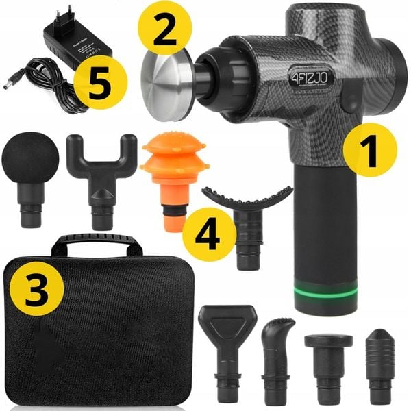 PISTOLET DO MASAŻU MASSAGE GUN+GŁOWICA PODGRZEWANA zdjęcie 3