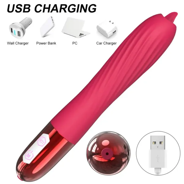 Wibrator-Silicone Vibrator USB, 10 vibration modes, Heating zdjęcie 4