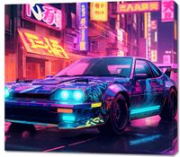 Obraz 100x90cm Nocny Rajd w Neo-Tokio