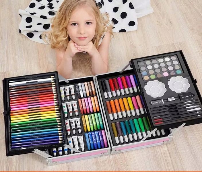 ZESTAW ARTYSTYCZNY DO MALOWANIA W WALIZCE 145 ELEM zdjęcie 2