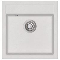 Granitowy zlewozmywak jednokomorowy, biały