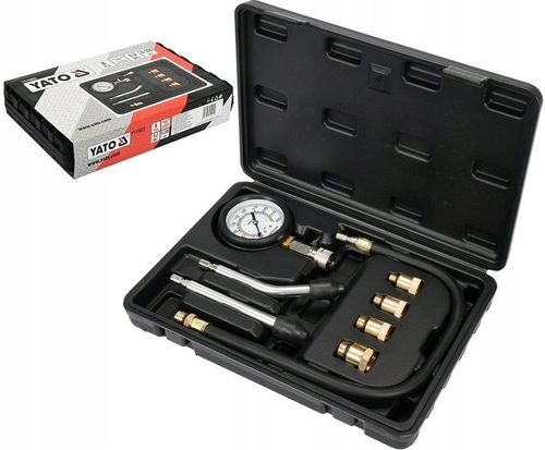 YATO MIERNIK CIŚNIENIA TESTER SPRĘŻANIA BENZYNA + ADAPTERY ZESTAW 8EL. na Arena.pl