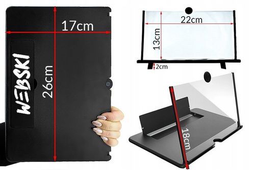 EKRAN POWIEKSZAJĄCY do TELEFONU DO 12 CALI Powiększacz z uchwytem WEBSKI na Arena.pl