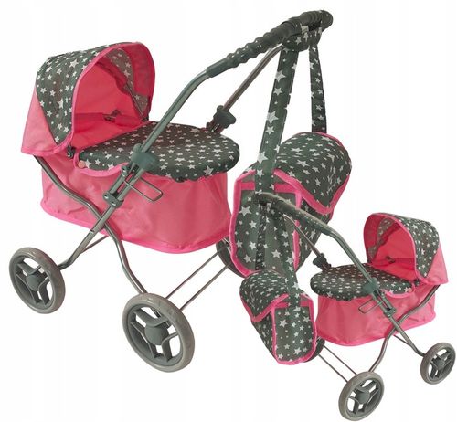 WÓZEK DLA LALEK GŁĘBOKI+TORBA+Lalka Śpiewająca PL na Arena.pl