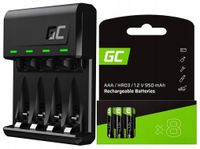 ŁADOWARKA AKUMULATORKÓW GREENCELL AA AAA + 8x AKUMULATORKI R3 AAA 950mAh
