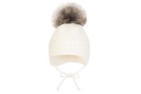 BROEL CANDY czapka na zimę dla dziewczynki ecru 39-41