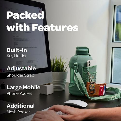 Duża butelka na wodę ze Słomką Uchwytem Pokrywką Kieszeniami pojemność 2,3l na Arena.pl