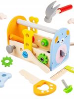 DREWNIANA SKRZYNKA Z NARZĘDZIAMI DLA DZIECI ZESTAW