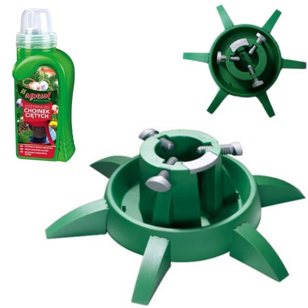 Stojak choinkowy MAX duży do 3,3m z odżywką do choinek ciętych zdjęcie 1